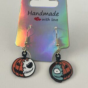Jack & Sally Morphing Pumpkin Dangle Earrings